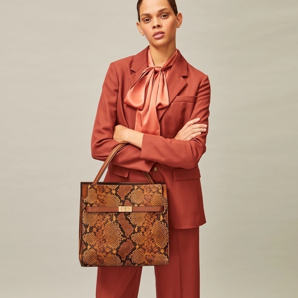 TORY BURCH• Lee Radziwill Double Exotic Bag - Picture 2 of 13